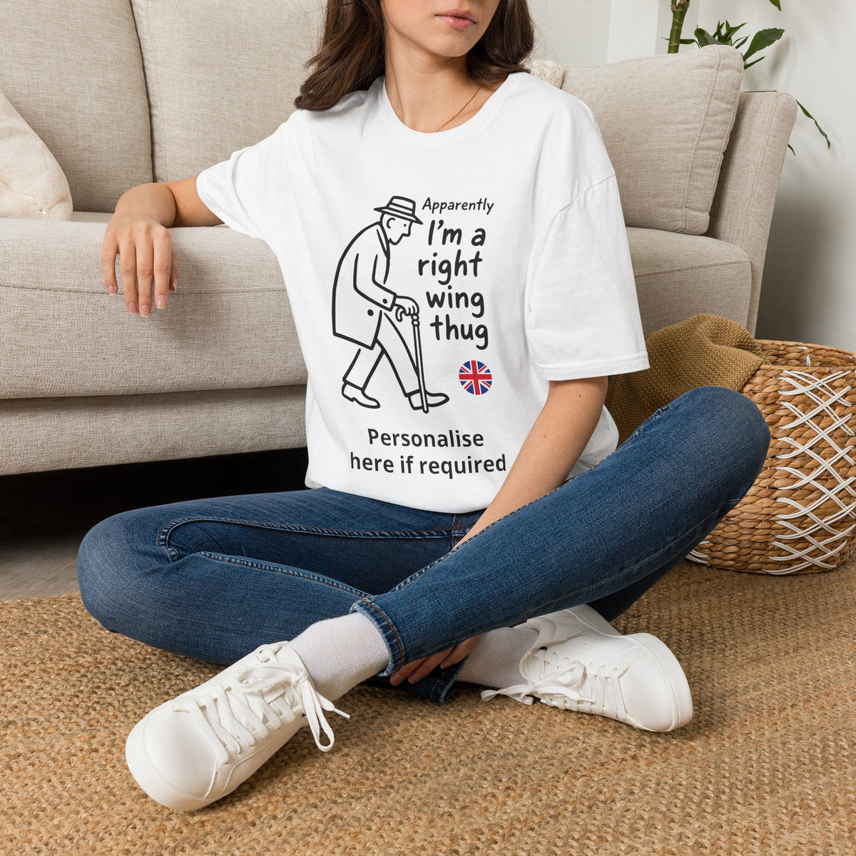 Apparently I'm a Right Wing Thug T-Shirt | Funny UK Political Satire Tee Personalise Option Printify
