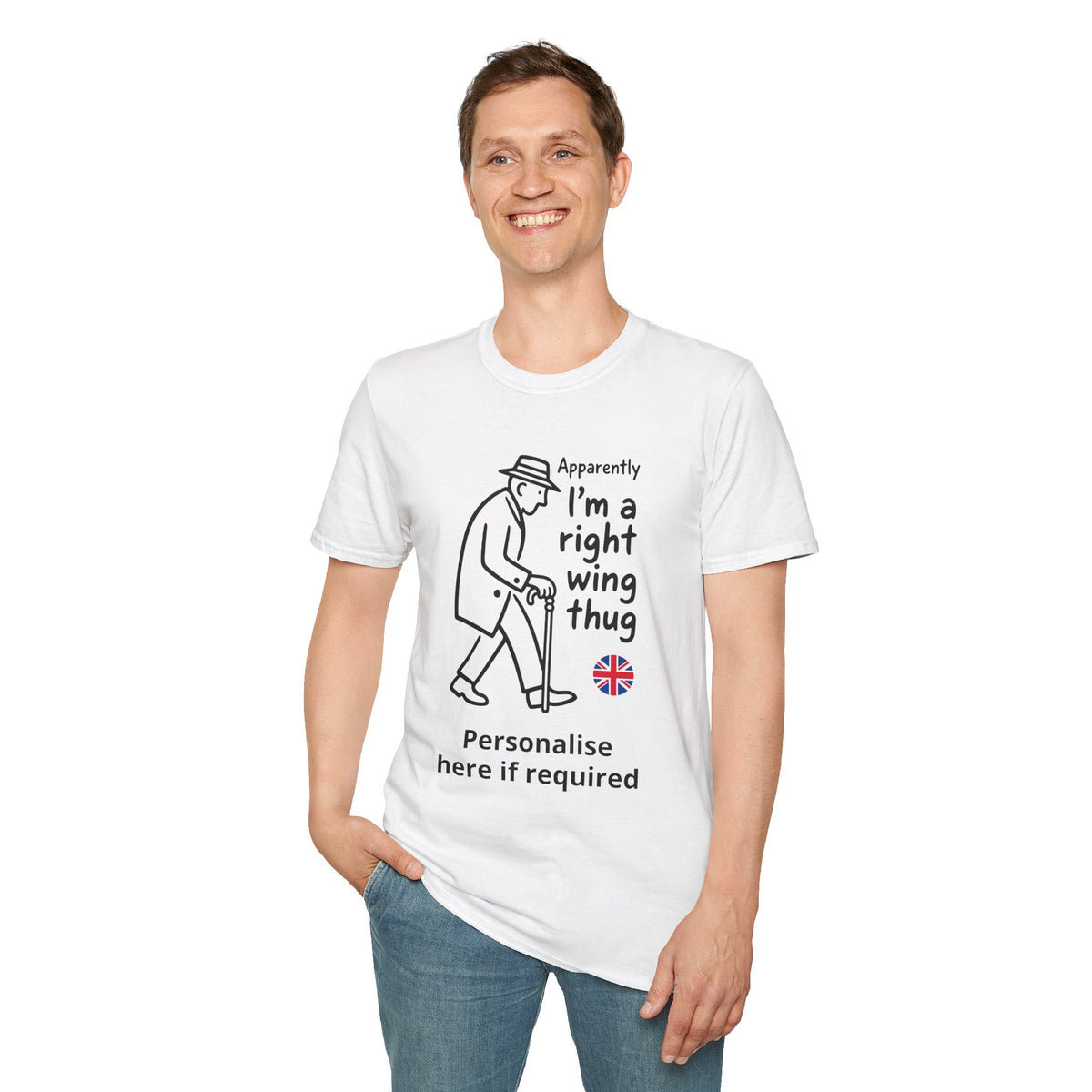 Apparently I'm a Right Wing Thug T-Shirt | Funny UK Political Satire Tee Personalise Option Printify