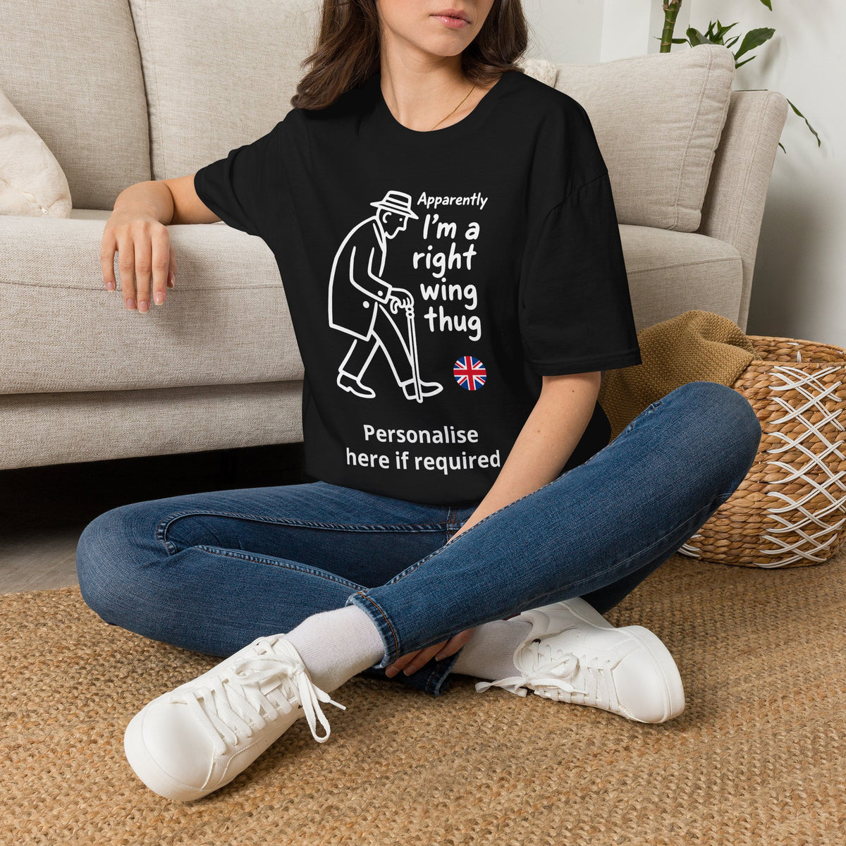 Apparently I'm a Right Wing Thug T-Shirt | Funny UK Political Satire Tee Personalise Option Printify