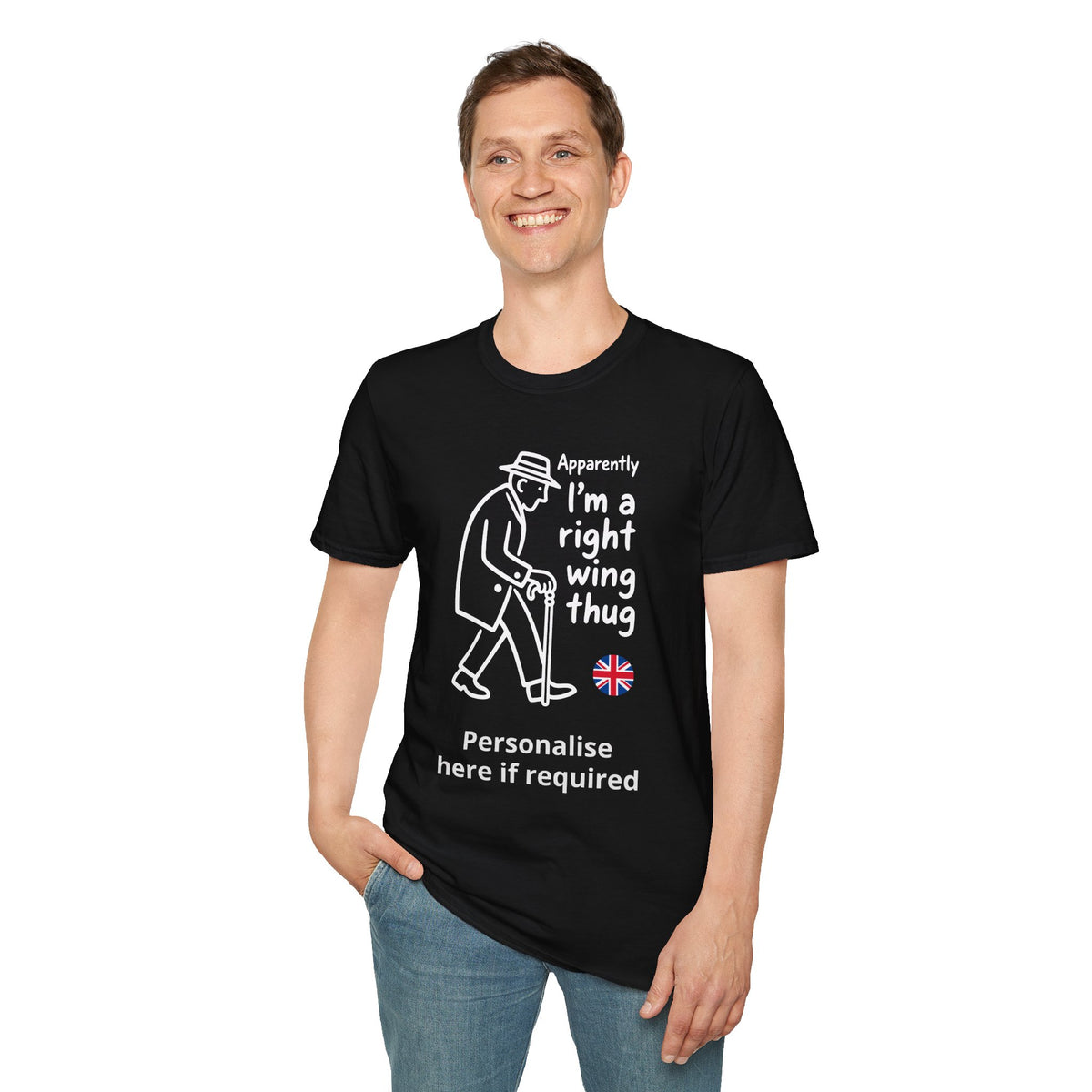 Apparently I'm a Right Wing Thug T-Shirt | Funny UK Political Satire Tee Personalise Option Printify