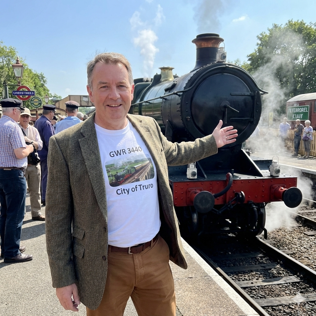 GWR 3440 City of Truro T-Shirt | Vintage Steam Train Locomotive Tee