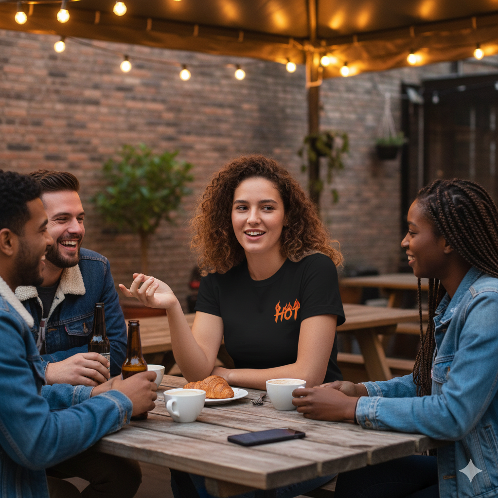 Hot Flame Graphic T-Shirt — "Hot" Chest Print