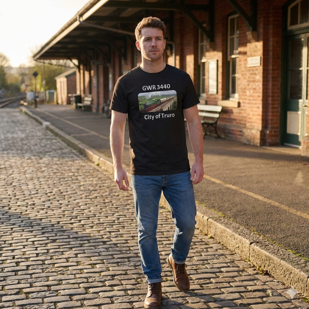 GWR 3440 City of Truro T-Shirt | Vintage Steam Train Locomotive Tee