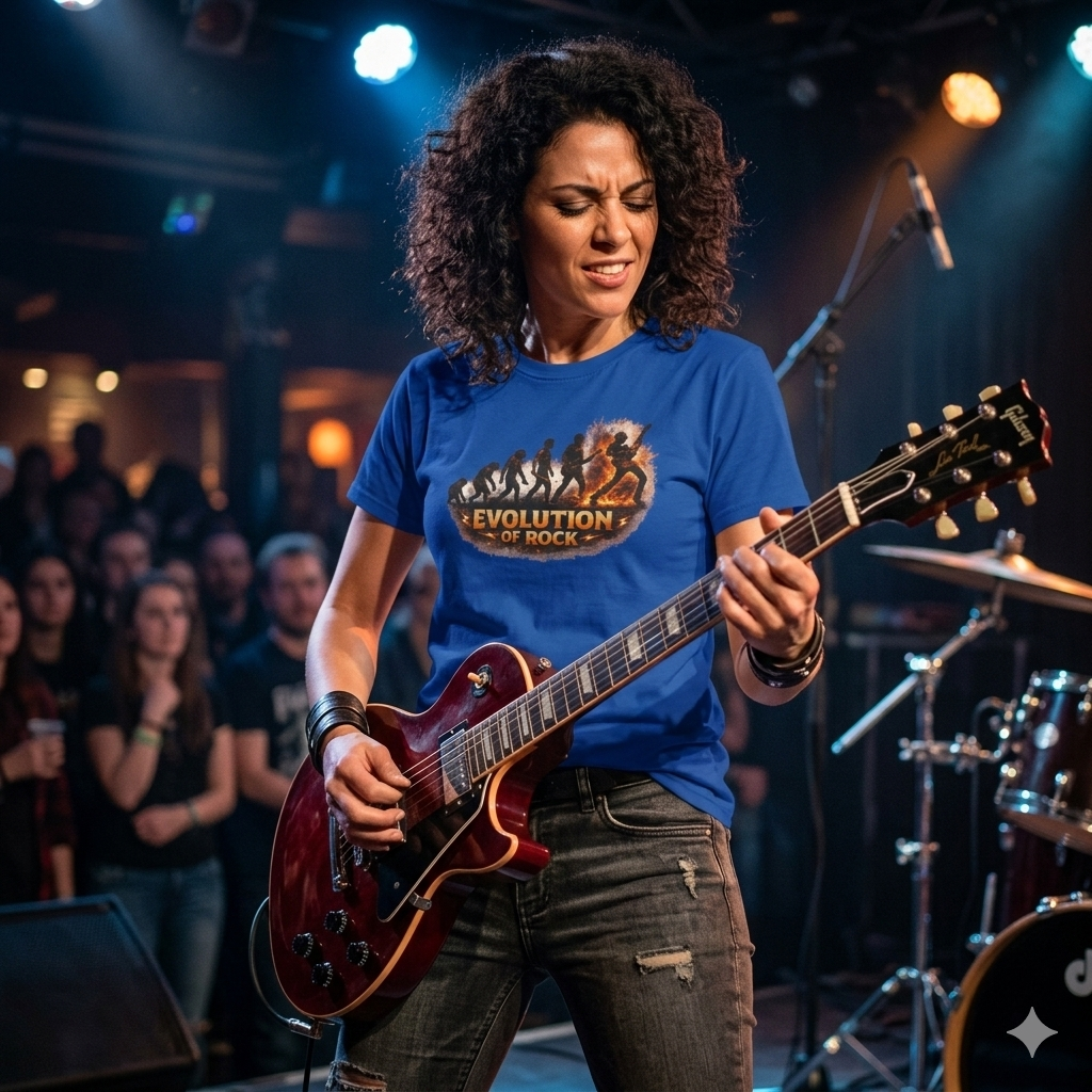 Evolution of Rock Guitar T-Shirt – Guitarist Evolution Graphic Tee | Rock Music Shirt | Fat Bori