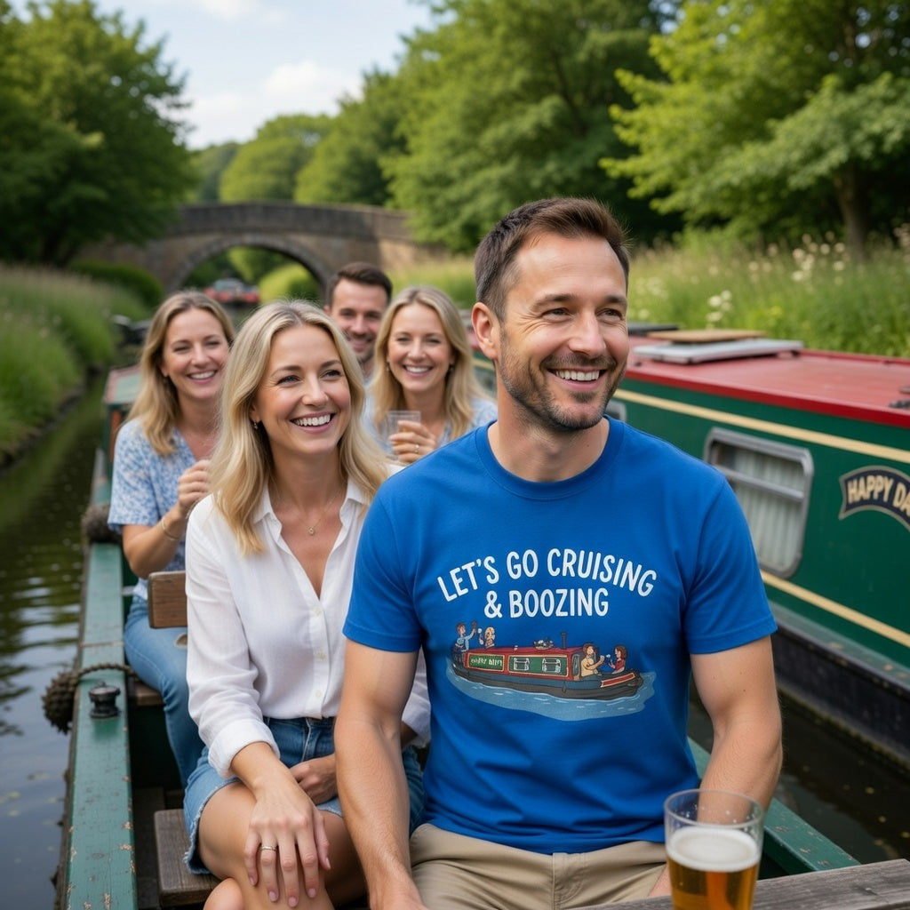 Let's Go Cruising & Boozing T-Shirt —  Personalised Canal Boat Party Tee Printify