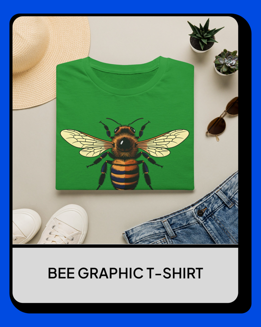 Bee Graphic T-Shirt — "Kind" Eco-Friendly Bee Tee for Nature Lovers Printify