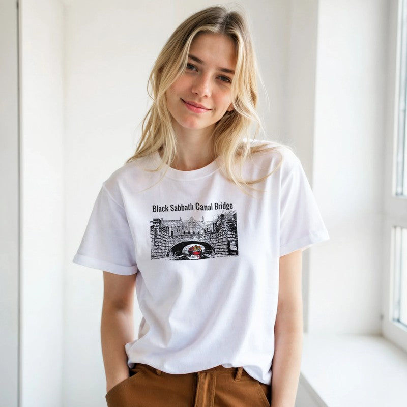 Black Sabbath Canal Bridge Birmingham UK T-Shirt – Industrial Rock Art Tee