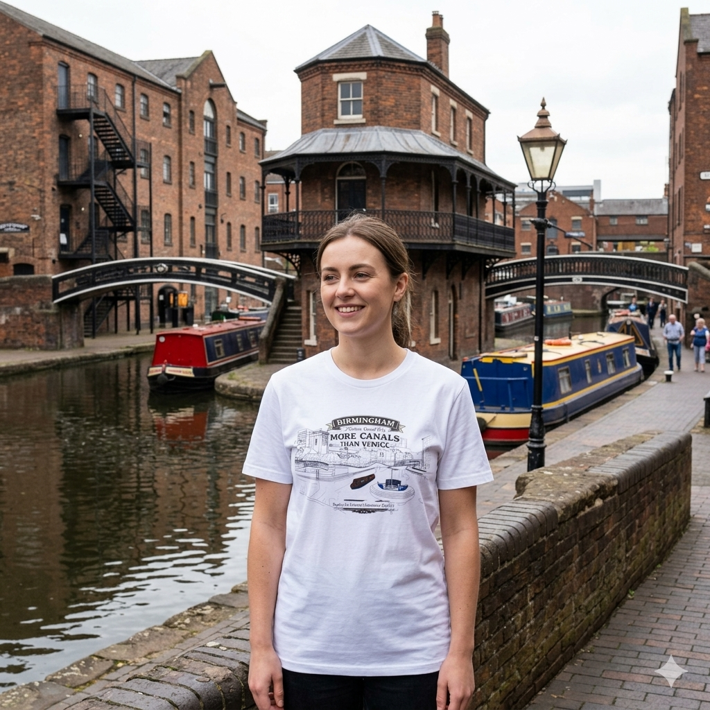 Birmingham more canals than Venice White graphic t shirt
