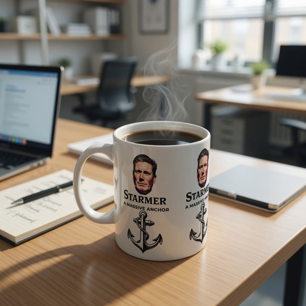 Starmer "A Massive Anchor" | Funny Political Satire Coffee Cup | Anti Starmer Gift | 11oz Ceramic Mug | UK Politics Humour fat boris