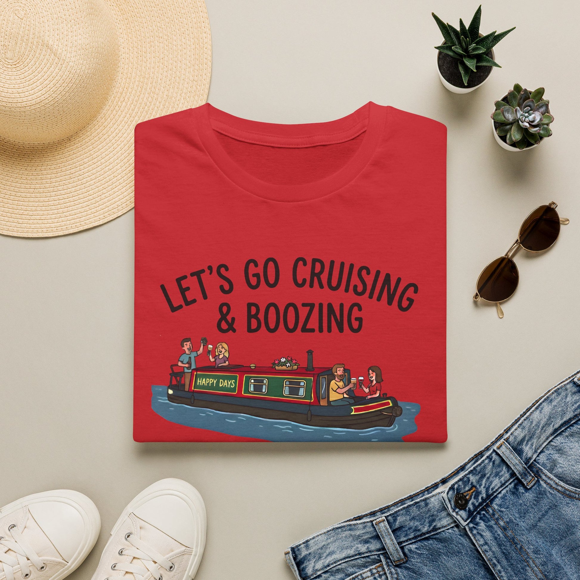 Let's Go Cruising & Boozing T-Shirt — Canal Boat Party Tee Printify
