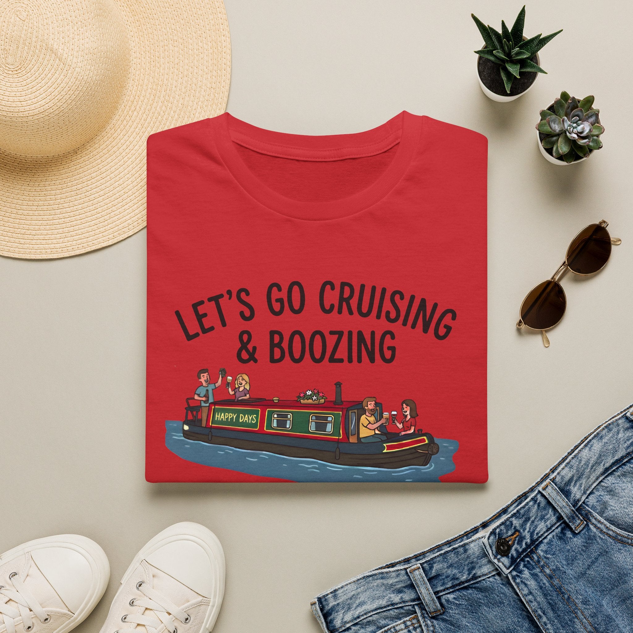 Let's Go Cruising & Boozing T-Shirt — Canal Boat Party Tee Printify