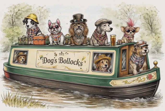 Fun video dogs bollocks narrow boat coffee mug