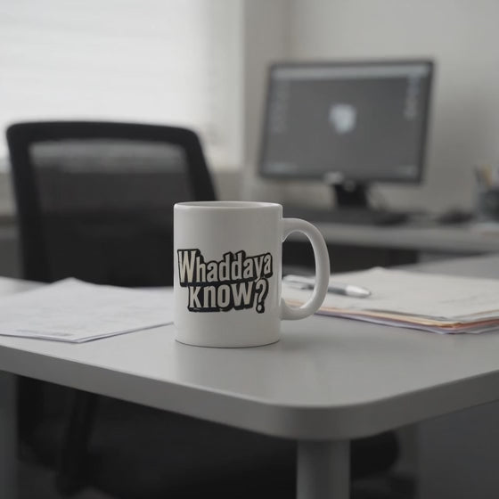 whaddaya know slang graphic coffee mug