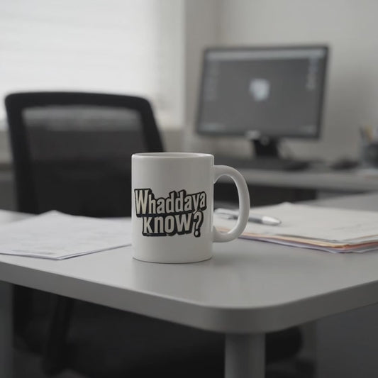 whaddaya know slang graphic coffee mug