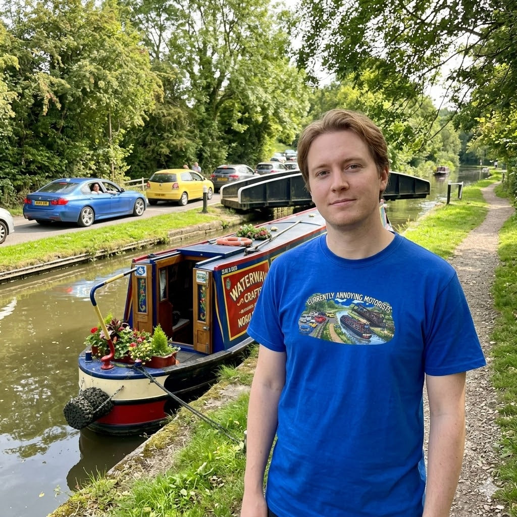 currently annoying motorists-canal swing bridge narrowboat humour t shirt